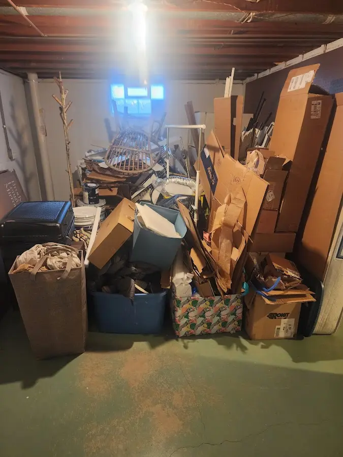 Roll-off dumpster container at job site for 4 Yard Dumpster Rental in West Pottsgrove